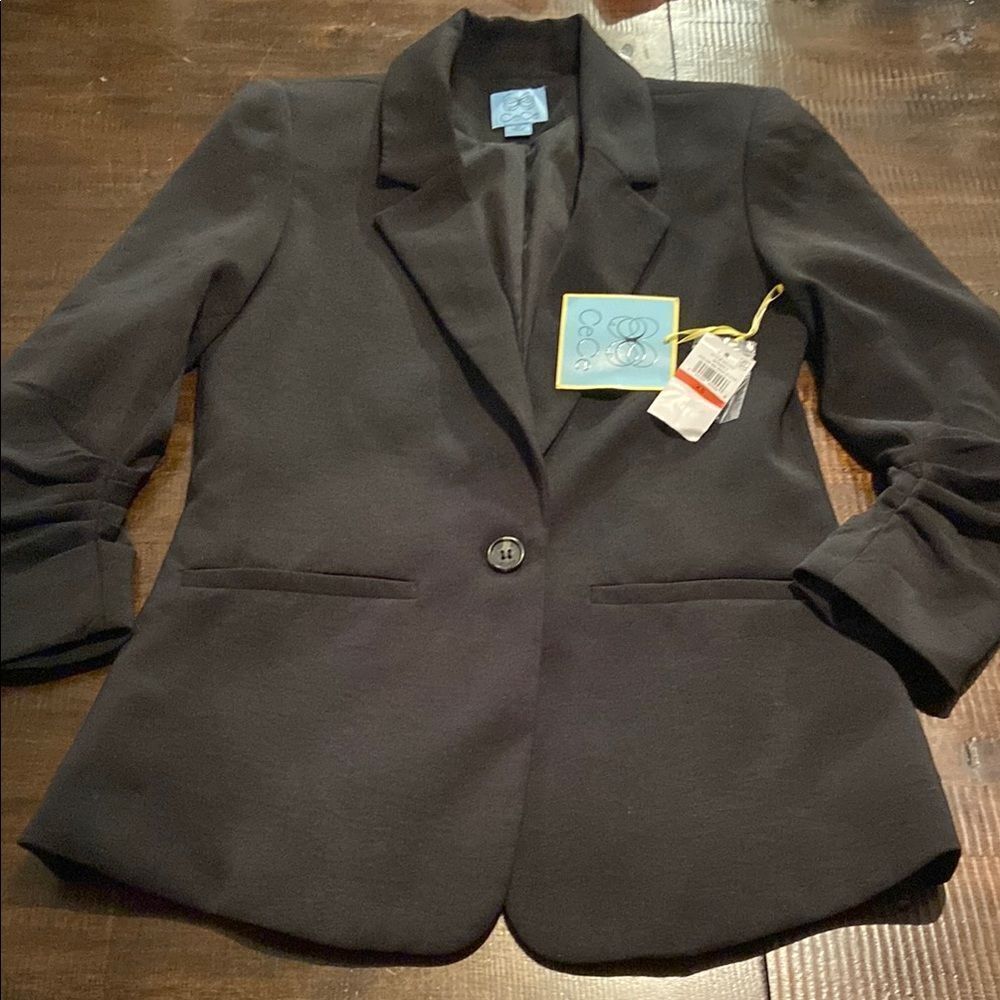 Ladies CeCe ruched sleeve professional Blazer XS NWT